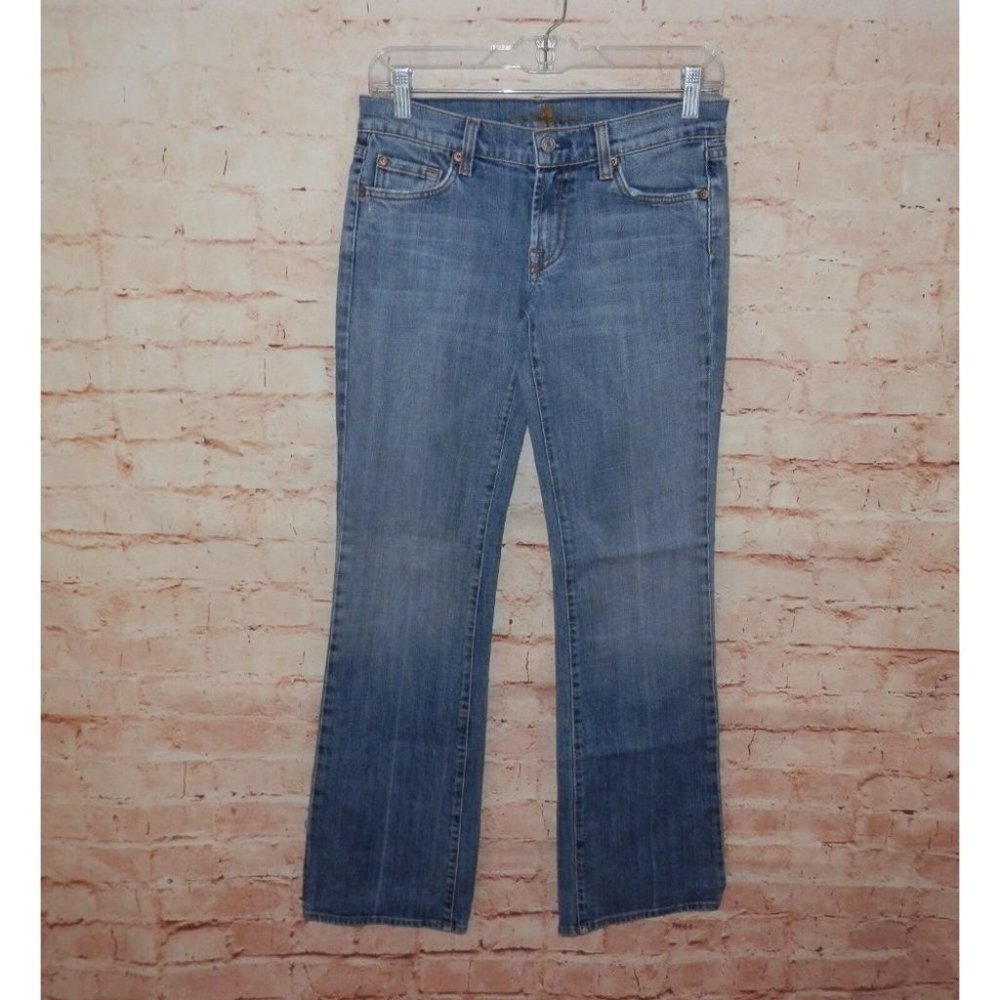 Seven For All Mankind Women's 27 Boot Leg USA Distressed Blue Jeans Pants 2261